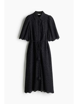 H&M - Women Black Broderie Anglaise Shirt Dress
