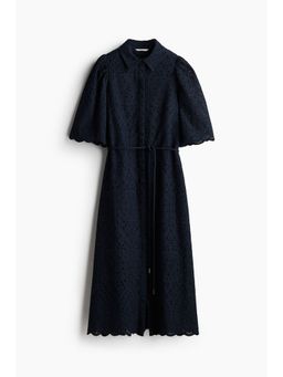 H&M - Women Blue Broderie anglaise shirt dress