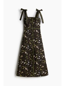 H&M - Women Black Tie-Strap Cotton Dress