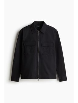 H&M - Men Black Regular Fit Twill Overshirt
