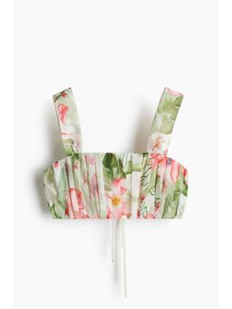H&M - Women White Pleated Crop Top