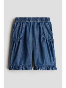 H&M - Girls Blue Wide Frill-Trimmed Jeans