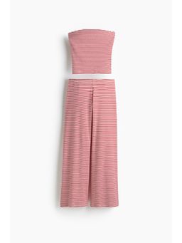 H&M - Women Red 2-Piece Ribbed Top And Trousers