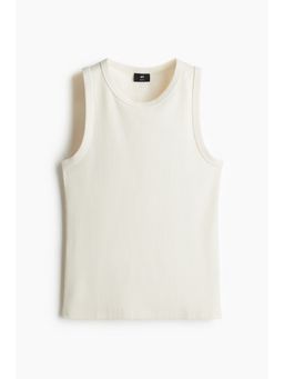 H&M - Men White Slim Fit Ribbed Vest Top