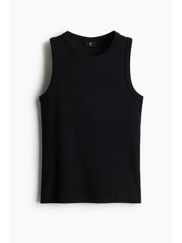 H&M - Men Black Slim Fit Ribbed Vest Top