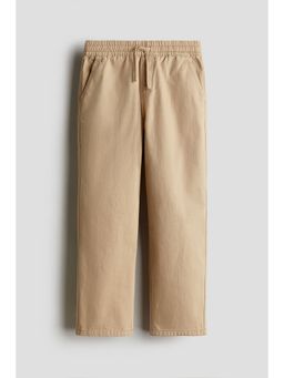 H&M - Boys Beige Loose-Fit Cotton Twill Trousers