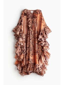 H&M - Women Orange Ruffled Kaftan Dress