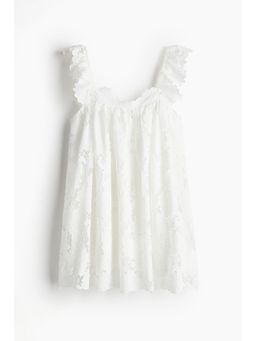 H&M - Women White Broderie Anglaise Mini Dress
