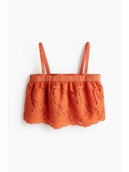 H&M - Women Orange Broderie Anglaise Top