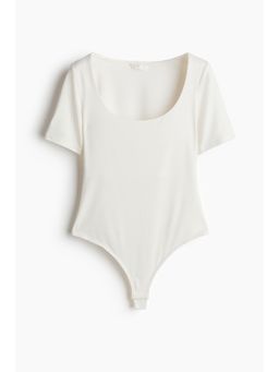 H&M - Women White Square-Neck Thong Body