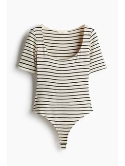 H&M - Women White Square-Neck Thong Body