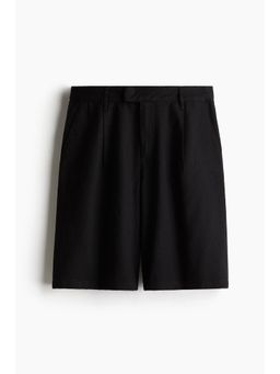 H&M - Women Black Knee-Length Linen-Blend Shorts