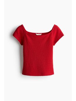H&M - Girls Pink Textured Jersey Top