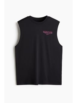 H&M - Men Black Loose Fit Sports Vest Top With DryMove