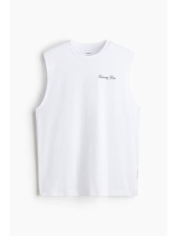 H&M - Men White Loose Fit Sports Vest Top With DryMove