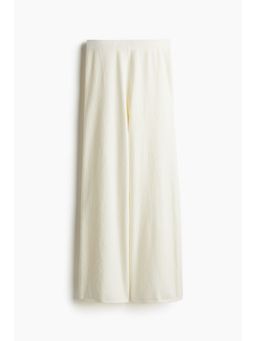 H&M - Women White Boucla -Knit Trousers