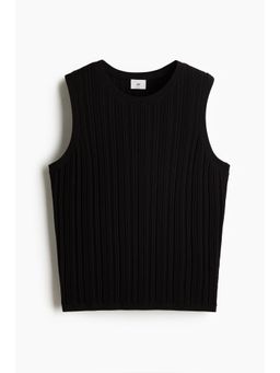 H&M - Men Black Slim Fit Ribbed Vest Top