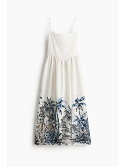 H&M - Women White Cotton Strappy Dress