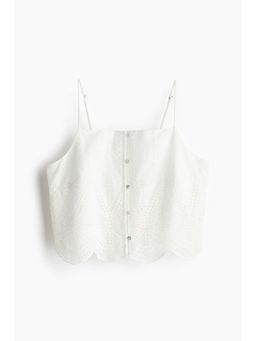 H&M - Women White Broderie Anglaise Strappy Top