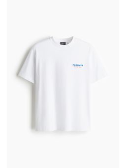 H&M - Men White Loose Fit Printed T-Shirt