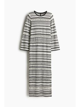 H&M - Women White Purl-Knit Boucla Dress