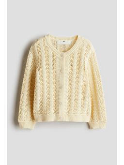 H&M - Girls Yellow Pointelle-Knit Cardigan
