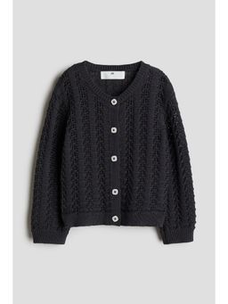 H&M - Girls Grey Pointelle-Knit Cardigan