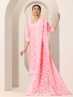 Libas - Pink Floral Kurta with Pant and Dupatta (Set of 3)