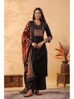 Autumnlane - Hiya Onyx Cotton Kurta with Pant and Dupatta (Set of 3)