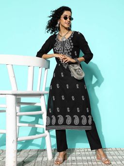 KVS FAB - Black Kurta with Pant (Set of 2)