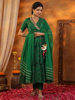 Gillori - Padma Angrakha Kurta with Pant and Dupatta (Set of 3)