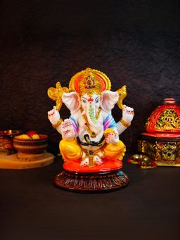 Ekhasa - Aura Series Big Size Marble Dust Ganesha Idol (1 Feet)