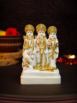 Ekhasa - Aura Series Gold Plated Marble Dust Ram Darbar Murti (5 Inch)