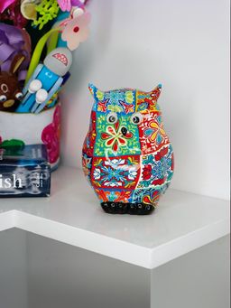 Ekhasa - Owl Showpieces for Home Decor, Multi-Color (6 Inches)