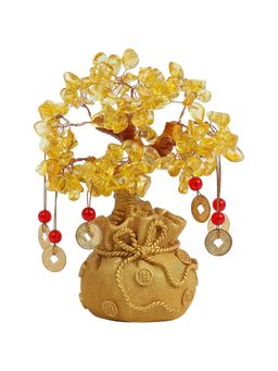 Ekhasa - Feng Shui Diy Citrine Crystals Golden Tree Of Life Showpiece for Fortune (6 Inches)