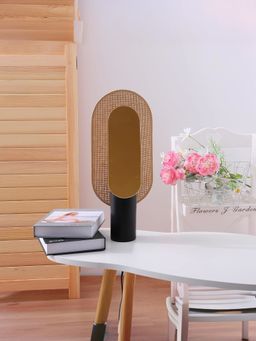 Ekhasa - Iron Bedside Lamp with Paper Shade & Iron Base