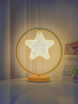 Ekhasa - Wooden Dimmable Bedside Lamp with Acrylic Glass Shade & Wooden Base