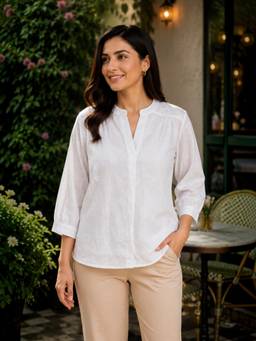 Oxolloxo - Schiffli White Schiffli Cotton Top