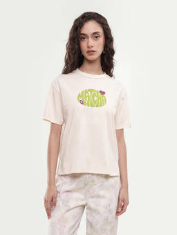 RAREISM - Women'S Breebo Light Beige Cotton Blend T-Shirt