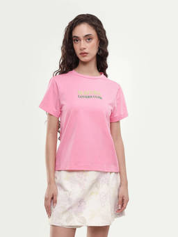 RAREISM - Women'S Breeon Light Pink Cotton Blend T-Shirt
