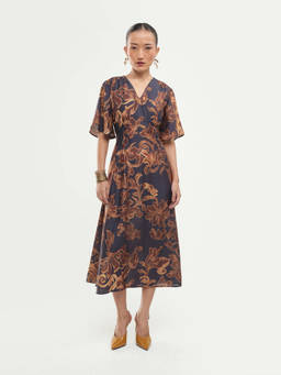 RAREISM - Women'S Dacro Navy Blue Viscose Blend Dress
