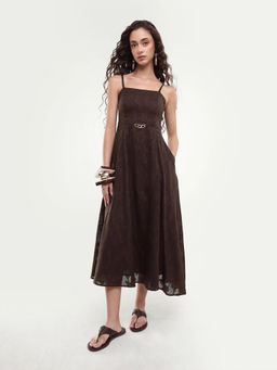 RAREISM - Women'S Fomy Dark Brown Cotton Dress