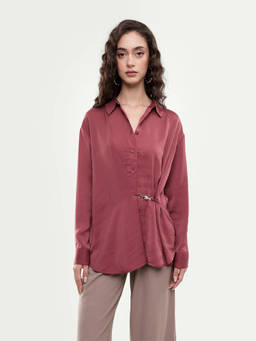 RAREISM - Women'S Ilara Dusky Pink Polyester Shirt