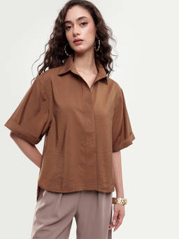 RAREISM - Women'S Obin Mustard Viscose Blend Shirt