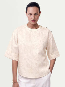 RAREISM - Women'S Ozaro Beige Linen Blend Top