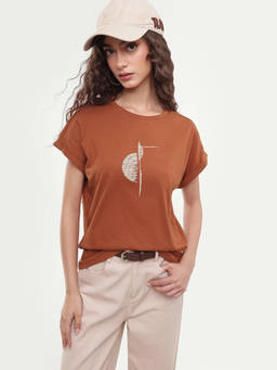 RAREISM - Women'S Paximo Rust Cotton T-Shirt