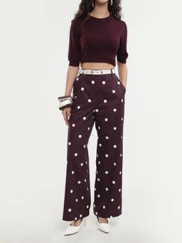 RAREISM - Women'S Polvo-B Purple Cotton Trousers