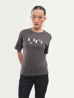 RAREISM - Women'S Pono Dark Grey Cotton T-Shirt