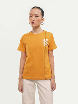 RAREISM - Women'S Printzo Dark Yellow Cotton T-Shirt