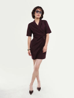 RAREISM - Women'S Yager Dark Purple Cotton Blend Dress
